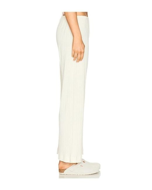 DONNI. White Pointelle Simple Cropped Pant