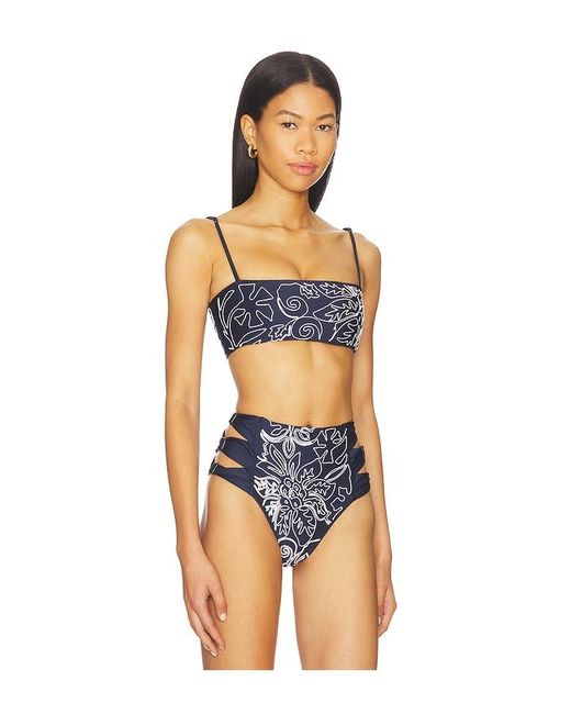 Agua Bendita Blue Brietta Batik Bikini Top