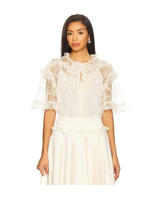 AKNVAS Natural Kyra Lace Top With Detachable Cami