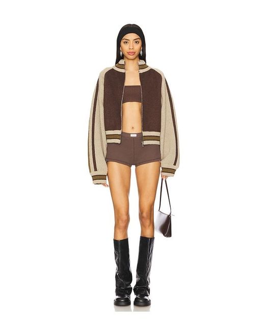 Jaded London Brown Knitted Bomber