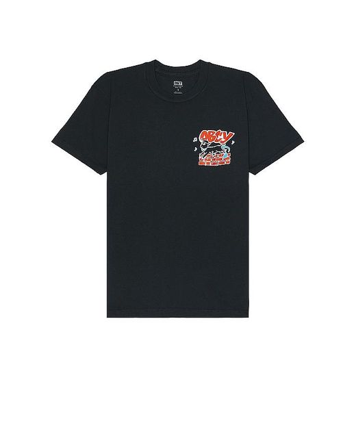 Obey Black Out Of Step Tee for men