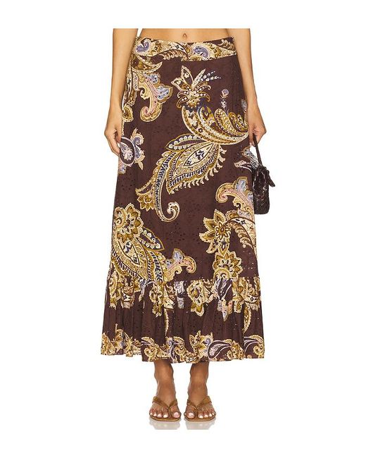Hemant & Nandita A Line Ankle Length Skirt Natural