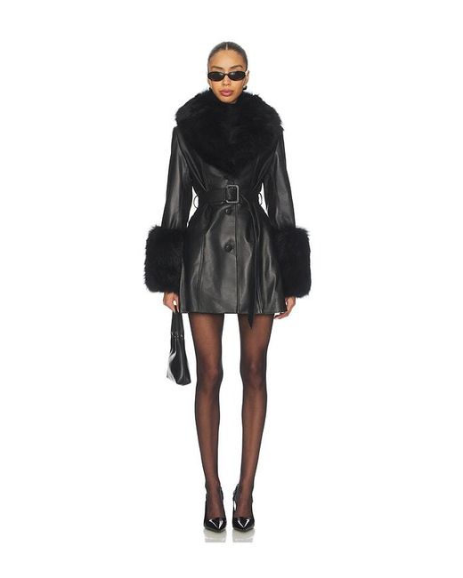 Susanna Chow Black Roxy Leather Coat