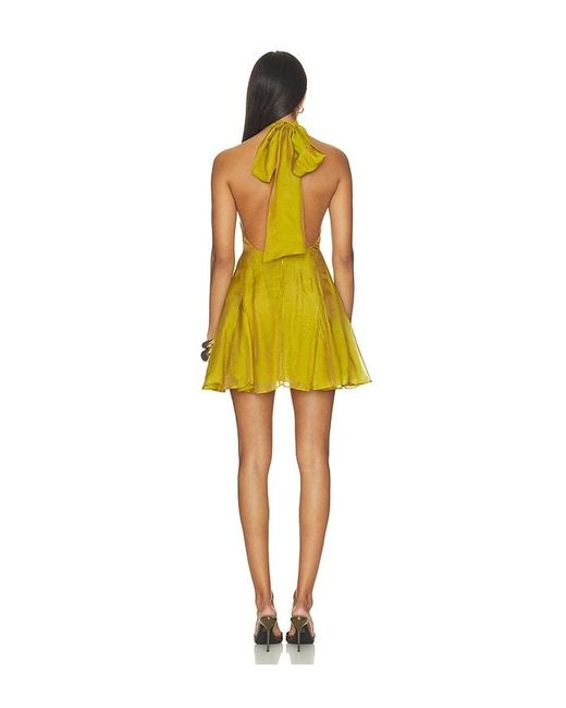 retroféte Yellow Lilacine Chiffon Dress