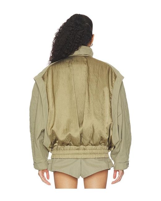 Balmain Green Batwing Two Pockets Twill Bomber