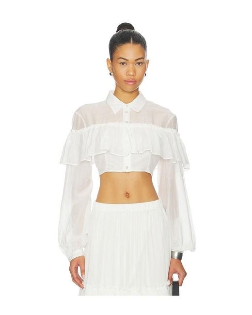 Aniye By White Carmen Crop Shirt