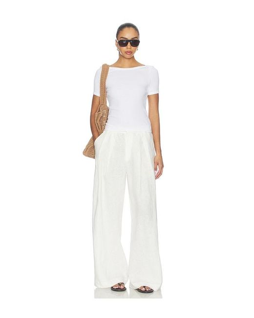 Enza Costa White Linen Easy Trouser