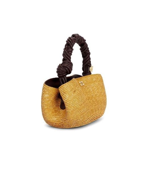 Ganni Metallic Bou Mini Straw Bag