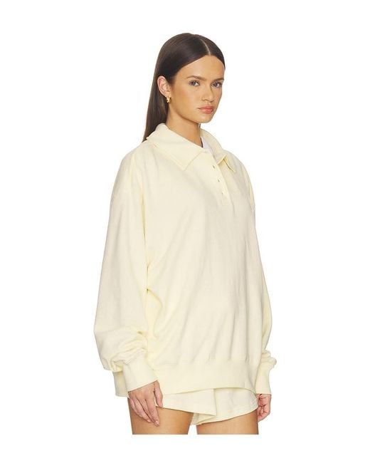 WeWoreWhat Natural Henley Pull Over Sweatshirt