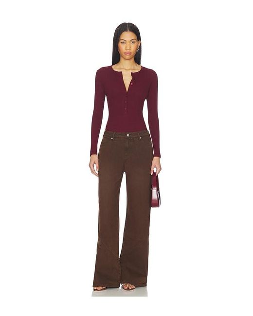 SNDY'S Purple Henley Bodysuit