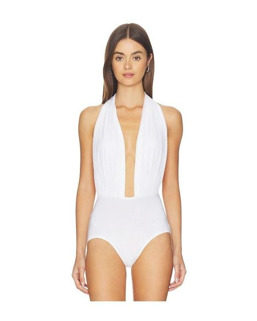 Norma Kamali White Halter Bodysuit