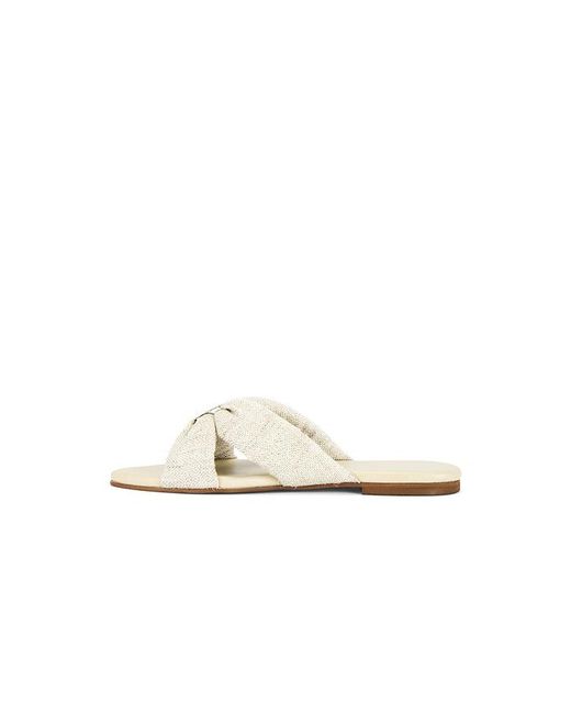 Kaanas White Banha Chunky Criss Cross Linen Sandal