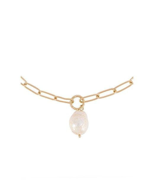 Ettika White Pearl Pendant Necklace