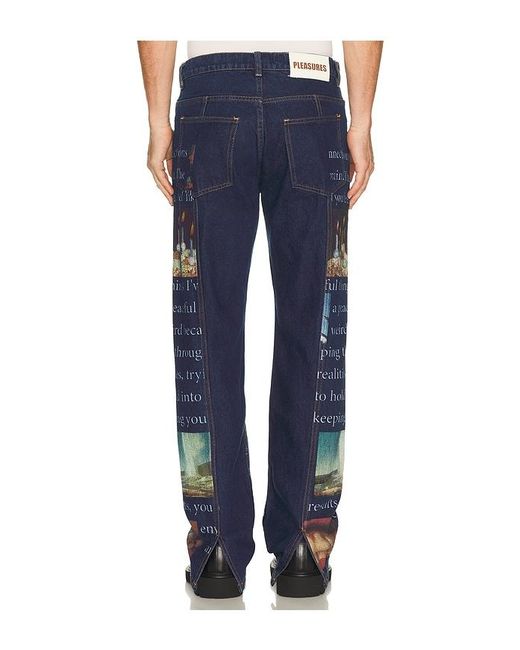 Pleasures Blue Connection Straight Leg Jeans for men