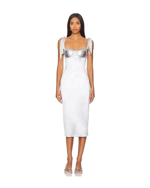 Free People White Midi-Kleid Casino Got Glam