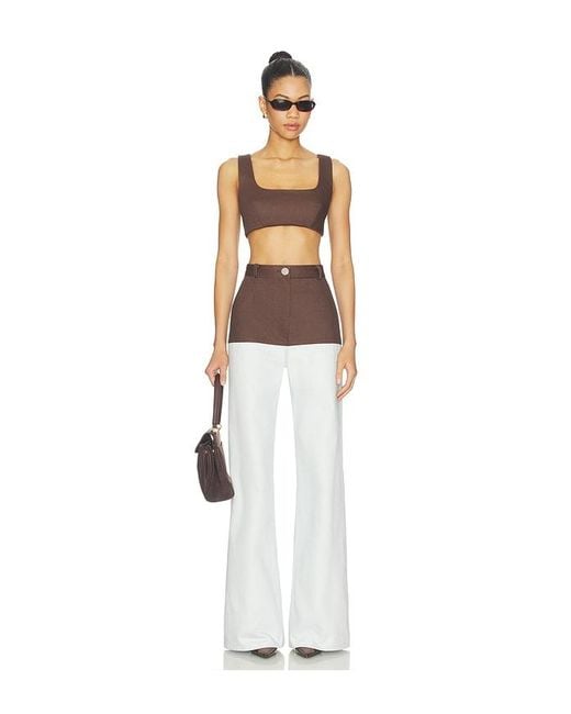 Matthew Bruch Multicolor Tie Back Crop Top