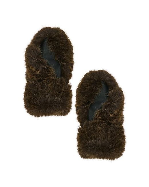 Jocelyn Black Faux Fox Mittens