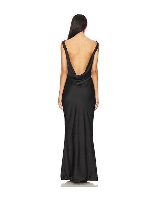 Norma Kamali Black Sleeveless Low Back Drape Gown