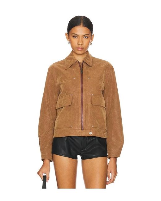 Free People Brown X We The Free Blair Faux Suede Jacket