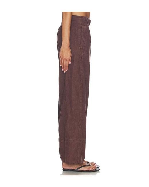 Free People Brown Days End Linen Pull On