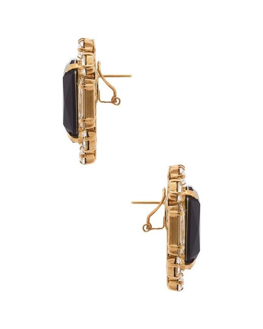Anton Heunis Black Omega Clasp Square Stud