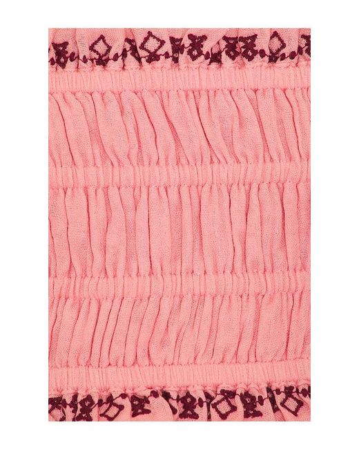 Rococo Sand Pink Smocking Bandeau Top