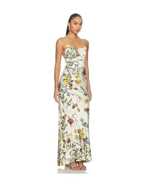 Alice + Olivia White Montana Cowl Strapy Back Maxi Dress
