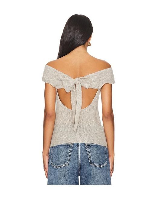 MORE TO COME Blue Malia Open Back Knit Top