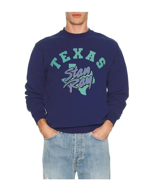 Stan Ray Blue Solid State Crew Sweatshirt for men
