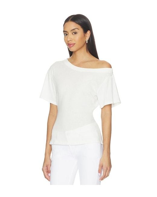 EB DENIM White Elena Off The Shoulder Tee