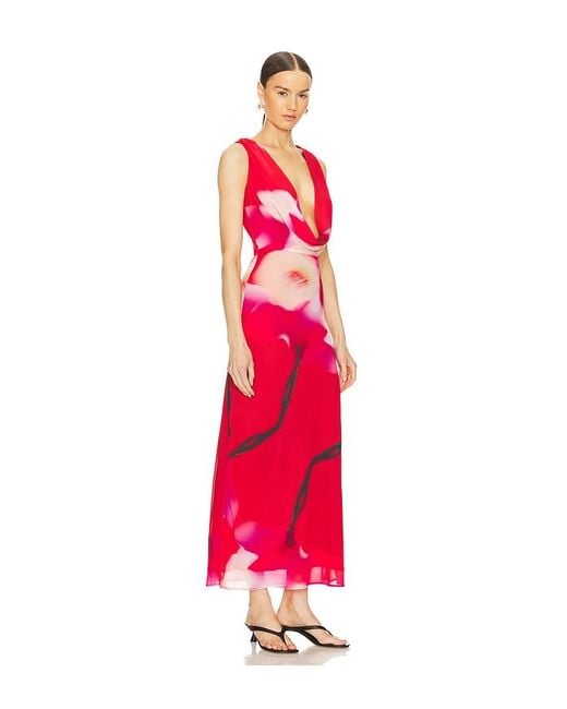 SAU LEE Red Katya Dress