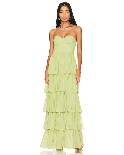 Lovers + Friends Yellow Hattie Gown