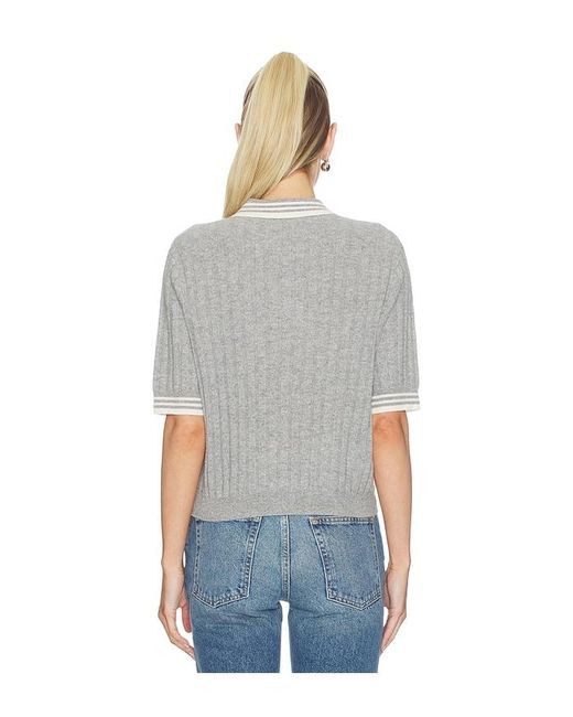 Soft Goat Blue Striped Pique Top