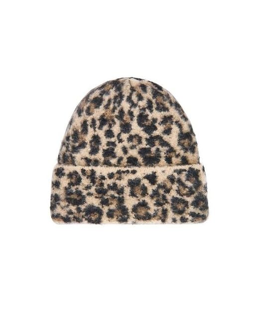 Hat Attack Black Leopard Beanie