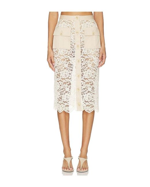 L'Agence Natural Shae Below Knee Skirt