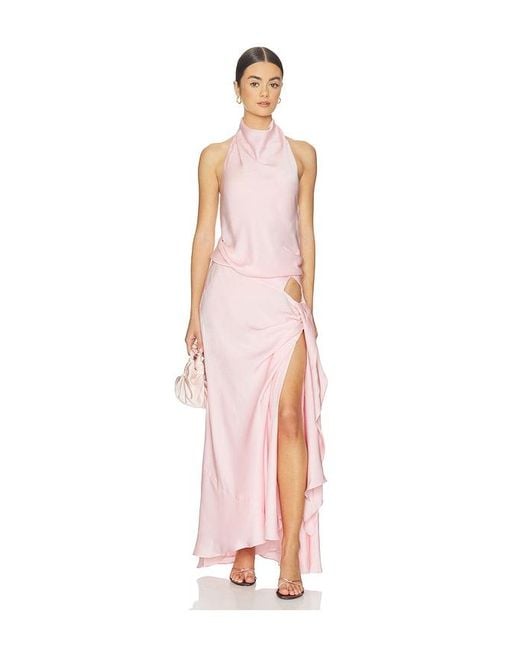 Bardot Pink X Revolve Solene Cut Out Maxi Skirt