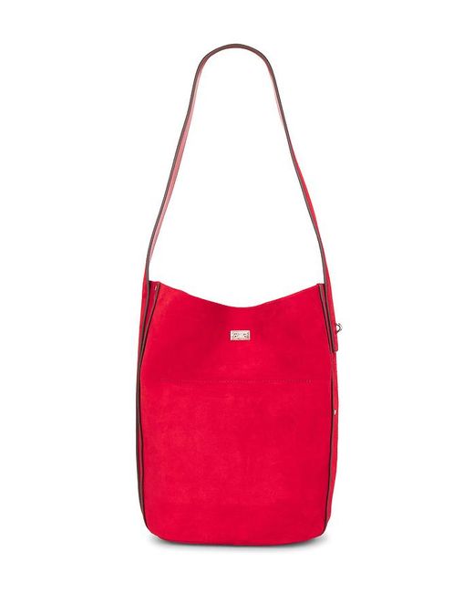 Tory Burch Red Suede Slim Bucket Bag