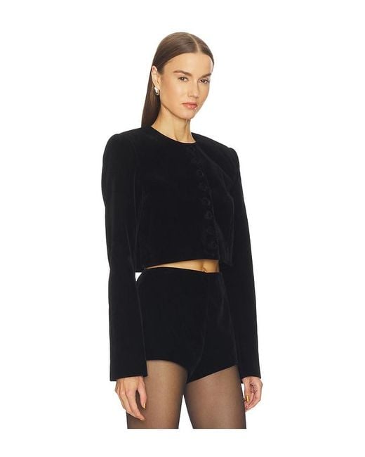 Camila Coelho Black Roxana Velvet Jacket
