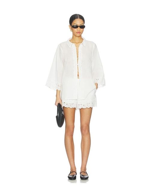 Bardot White Aleria Cotton Shirt With Trim