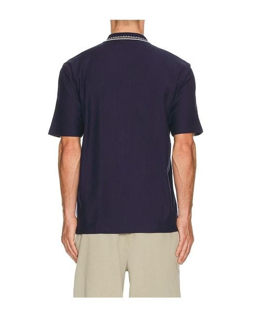 Palmes Blue Panel Zip Polo for men