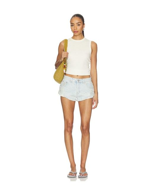 One Teaspoon Blue Bandits Low Waist Denim Shorts