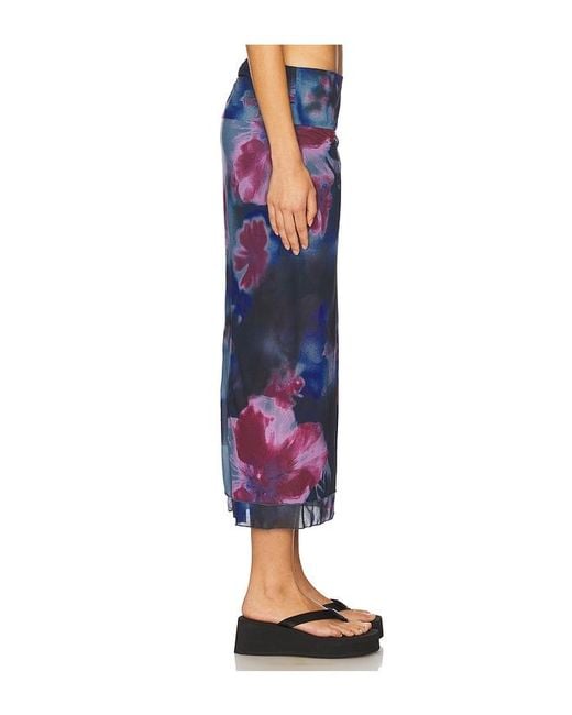 Free People Blue Sunset Mesh Maxi Skirt