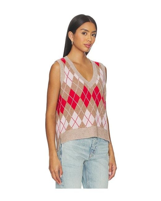 Re/done Red Argyle Vest