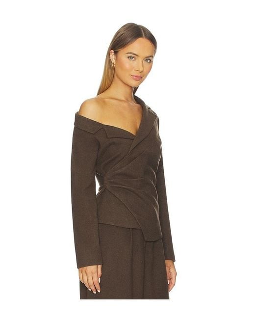 SAU LEE Brown Neve Wool Top