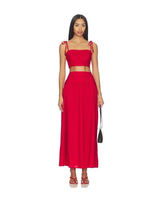 Peixoto Red Rowan Maxi Skirt
