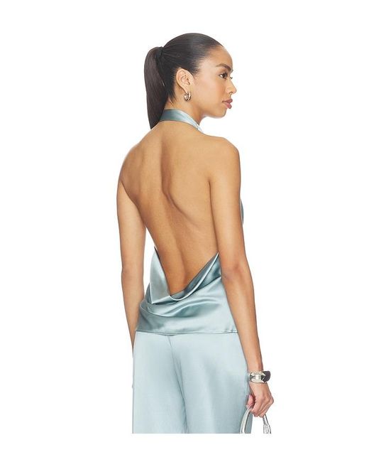 EB DENIM Blue Cassia Halter Tank Top