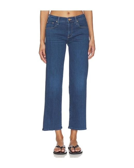 Mother Blue The Mid Rise Rambler Zip Flood Jeans