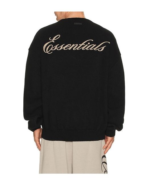 Fear Of God Black Waffle Crewneck Sweater for men
