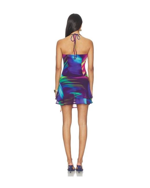 Runaway the Label Red Amika Cowl Handkerchief Mini Dress