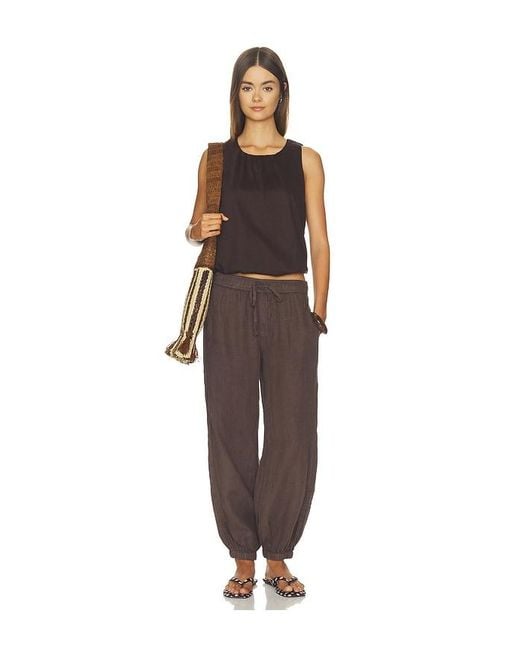 Sanctuary Brown Melody Micro Linen Balloon Pant